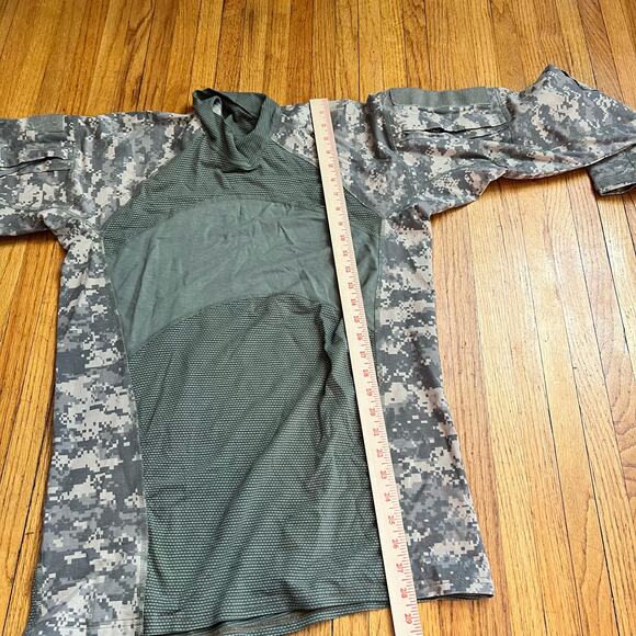 Team Soldier Shirt Mens Large Camo Combat Army Green Long Sleeve - Picture 6 of 6